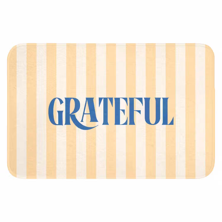 WC Mat - Blauw - Geel - Strepen - Grateful — 1