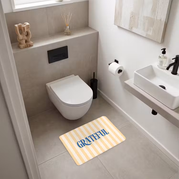 WC Mat - Blauw - Geel - Strepen - Grateful — 6