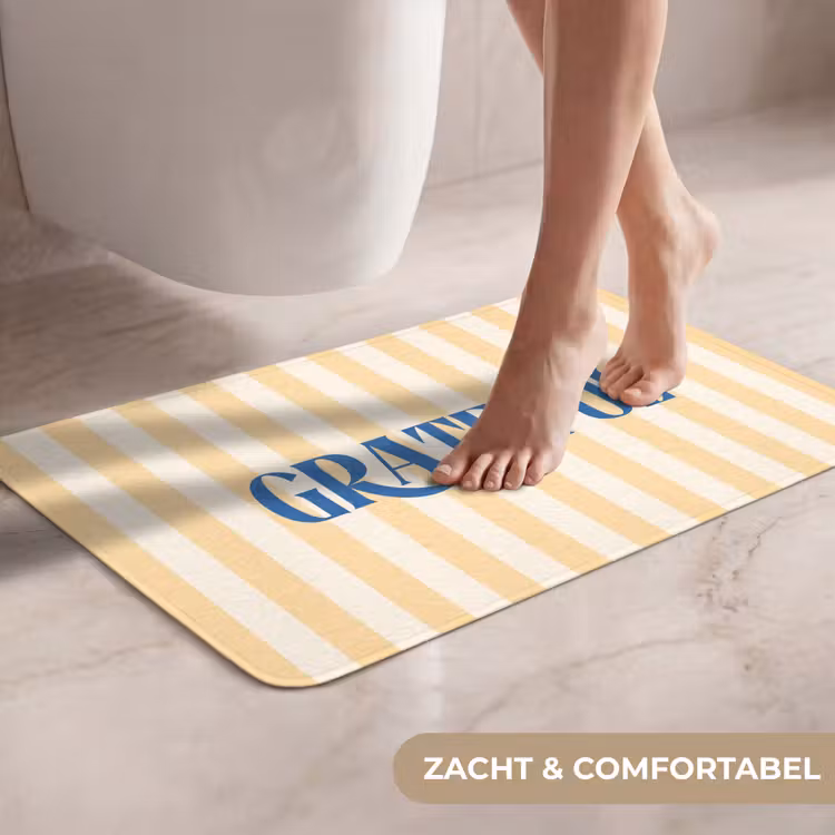 WC Mat - Blauw - Geel - Strepen - Grateful — 7