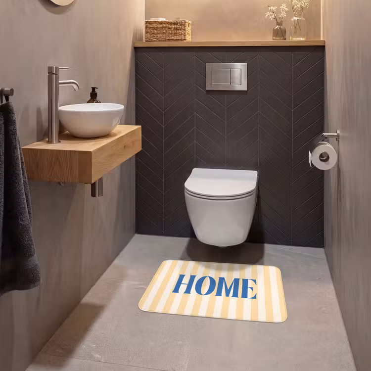 WC Mat - Blauw - Geel - Strepen - Home — 2