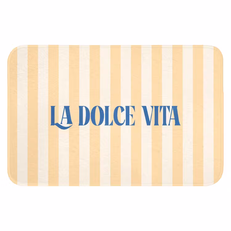 WC Mat - Blauw - Geel - Strepen - La Dolce Vita — 1