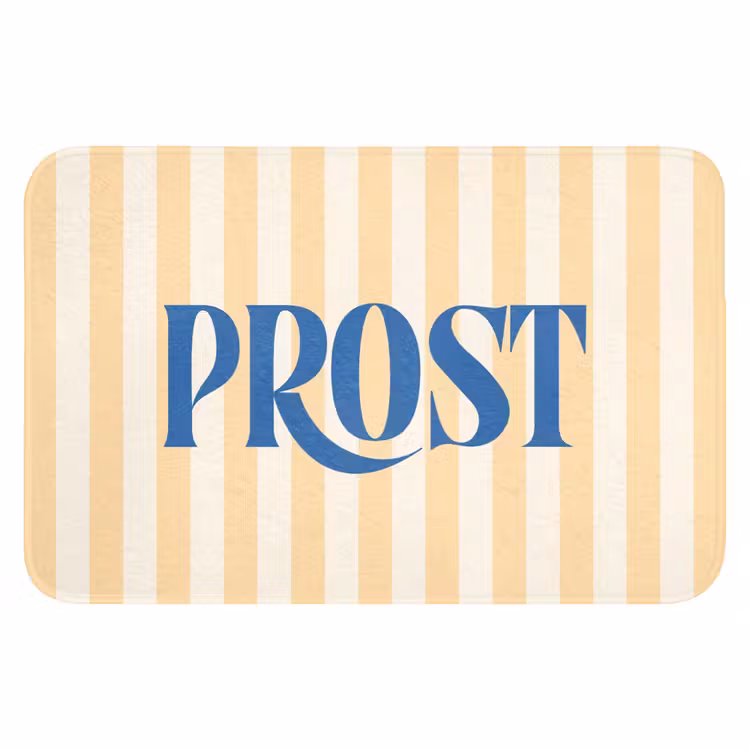 WC Mat - Blauw - Geel - Strepen - Prost — 1