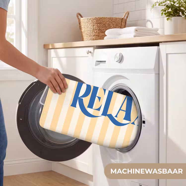 WC Mat - Blauw - Geel - Strepen - Relax — 5
