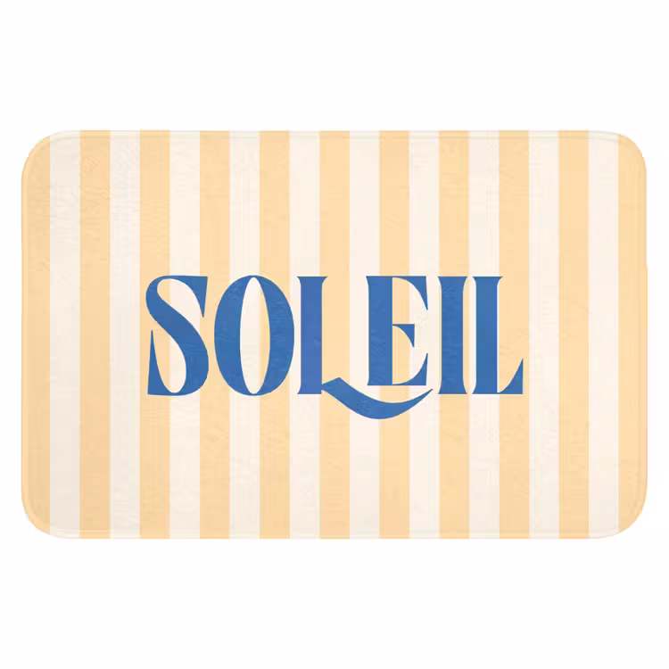 WC Mat - Blauw - Geel - Strepen - Soleil — 1