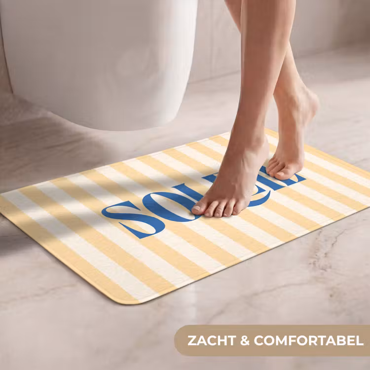 WC Mat - Blauw - Geel - Strepen - Soleil — 7