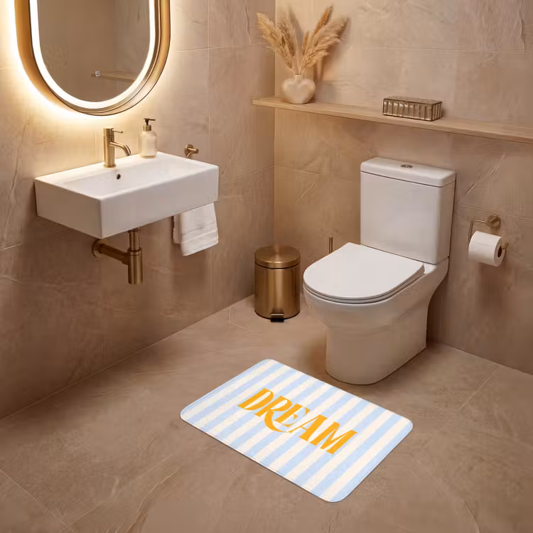 WC Mat - Oranje - Blauw - Strepen - Dream — 4