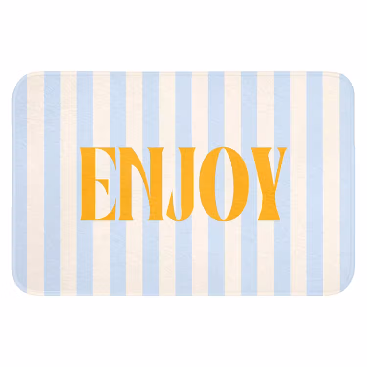 WC Mat - Oranje - Blauw - Strepen - Enjoy — 1