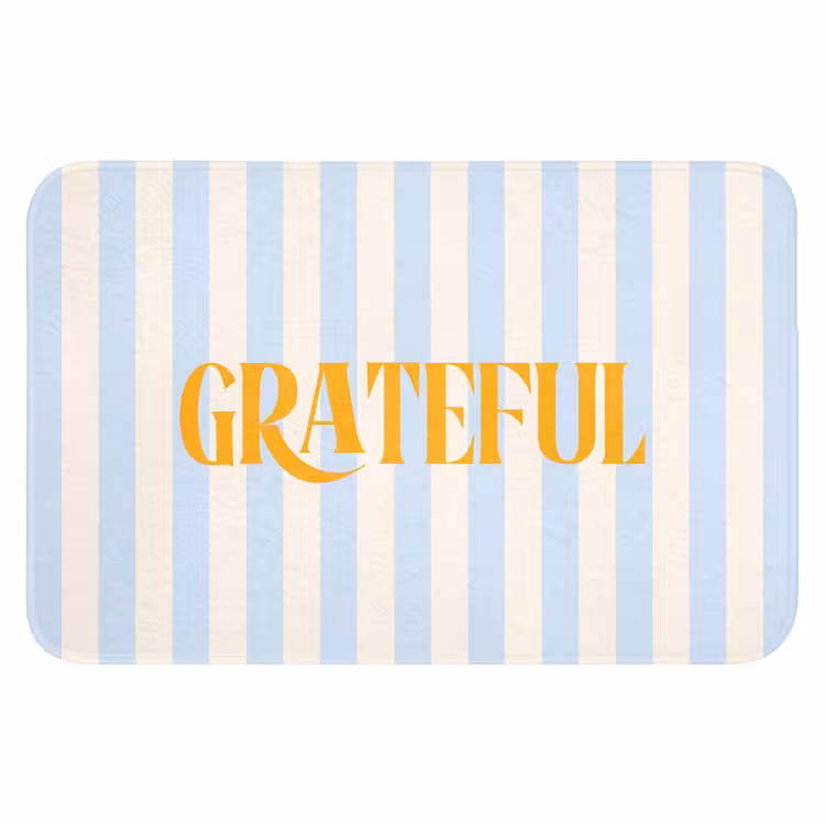 WC Mat - Oranje - Blauw - Strepen - Grateful — 1