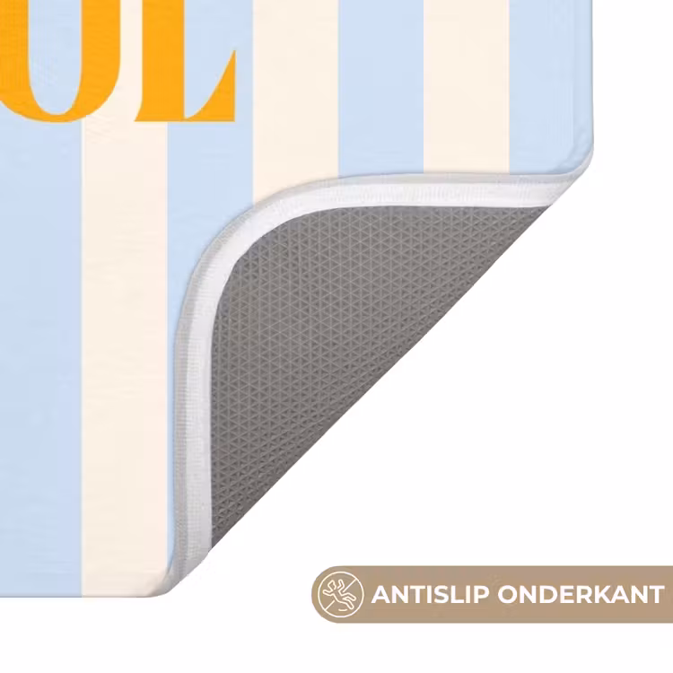 WC Mat - Oranje - Blauw - Strepen - Grateful — 3