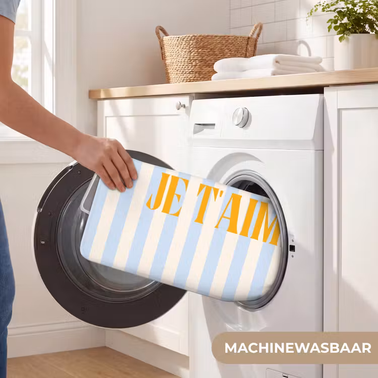 WC Mat - Oranje - Blauw - Strepen - Je t'aime — 5