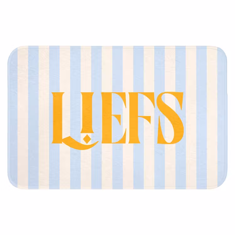 WC Mat - Oranje - Blauw - Strepen - Liefs — 1