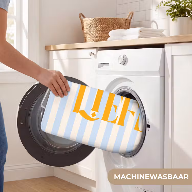 WC Mat - Oranje - Blauw - Strepen - Liefs — 5