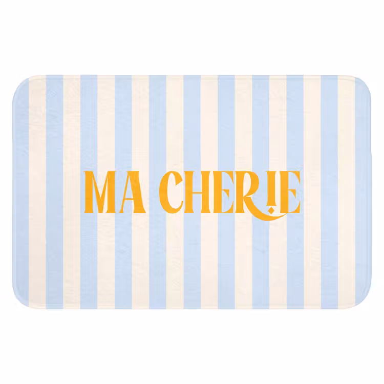 WC Mat - Oranje - Blauw - Strepen - Ma cherie — 1