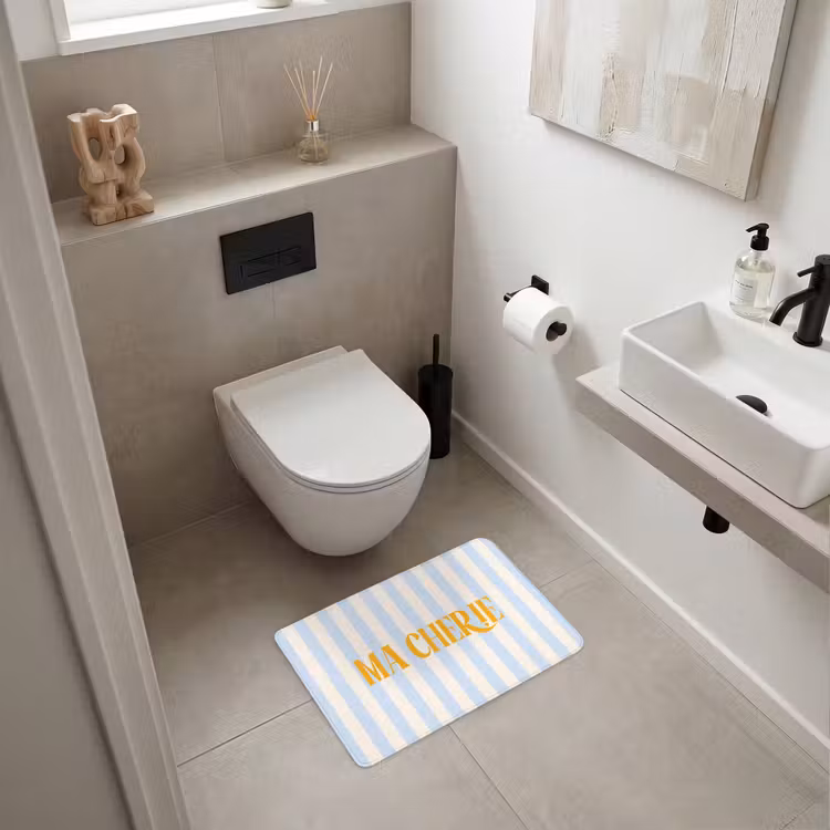 WC Mat - Oranje - Blauw - Strepen - Ma cherie — 6