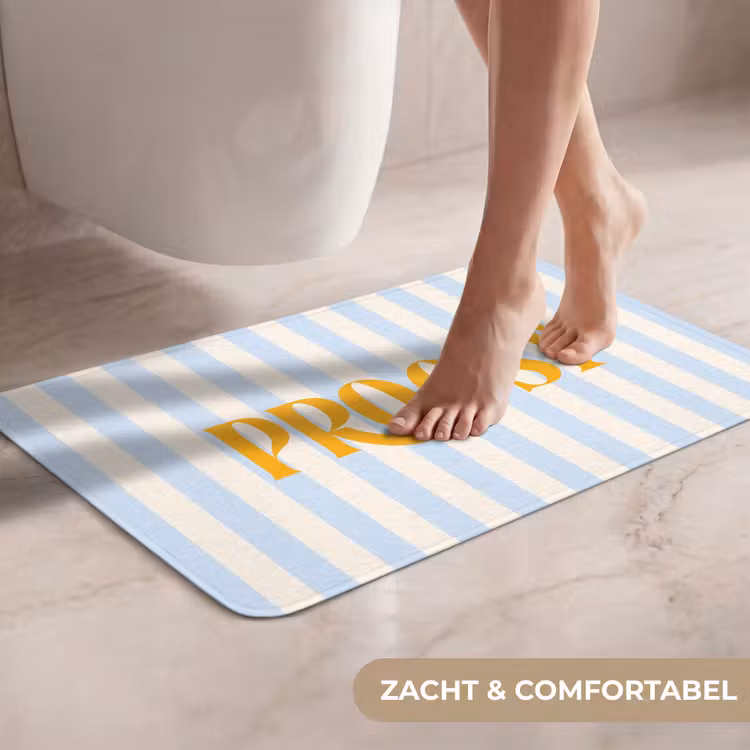 WC Mat - Oranje - Blauw - Strepen - Proost — 7