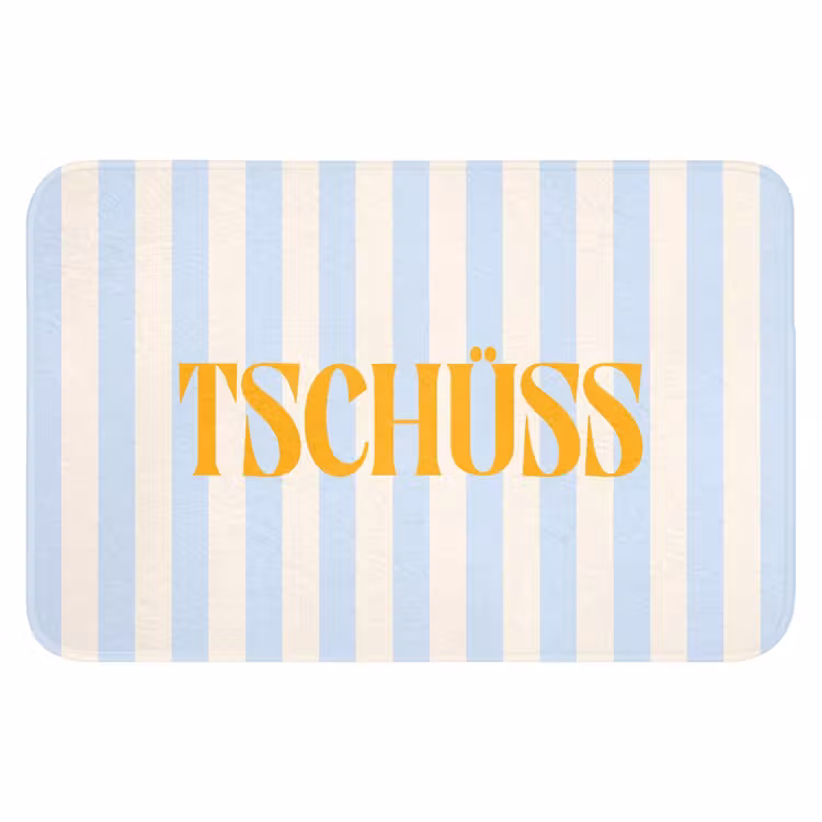WC Mat - Oranje - Blauw - Strepen - Tschüss — 1