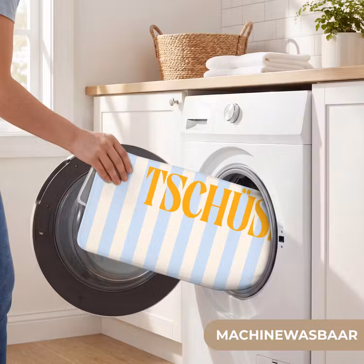 WC Mat - Oranje - Blauw - Strepen - Tschüss — 5