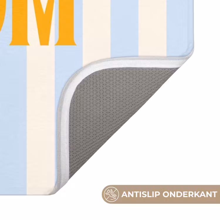 WC Mat - Oranje - Blauw - Strepen - Welkom — 3