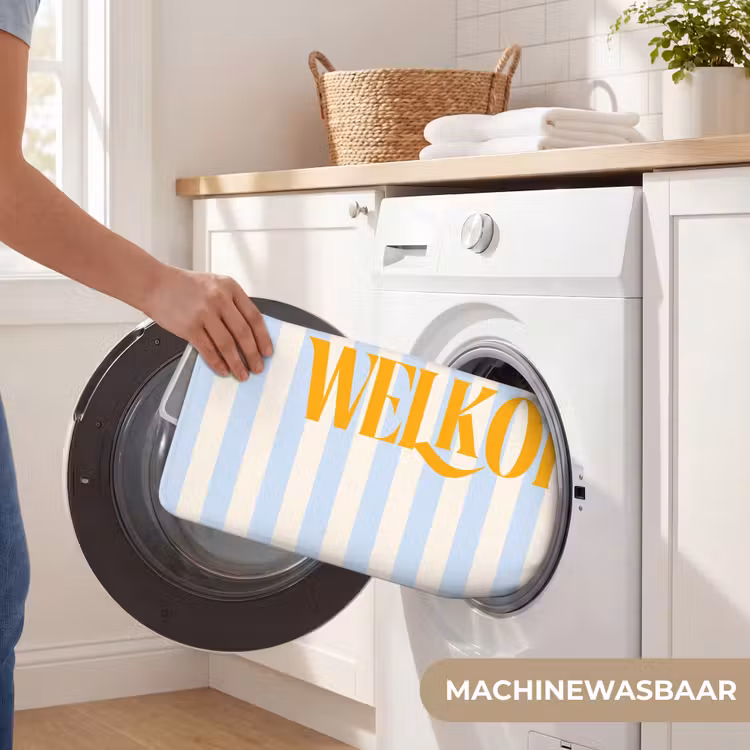 WC Mat - Oranje - Blauw - Strepen - Welkom — 5