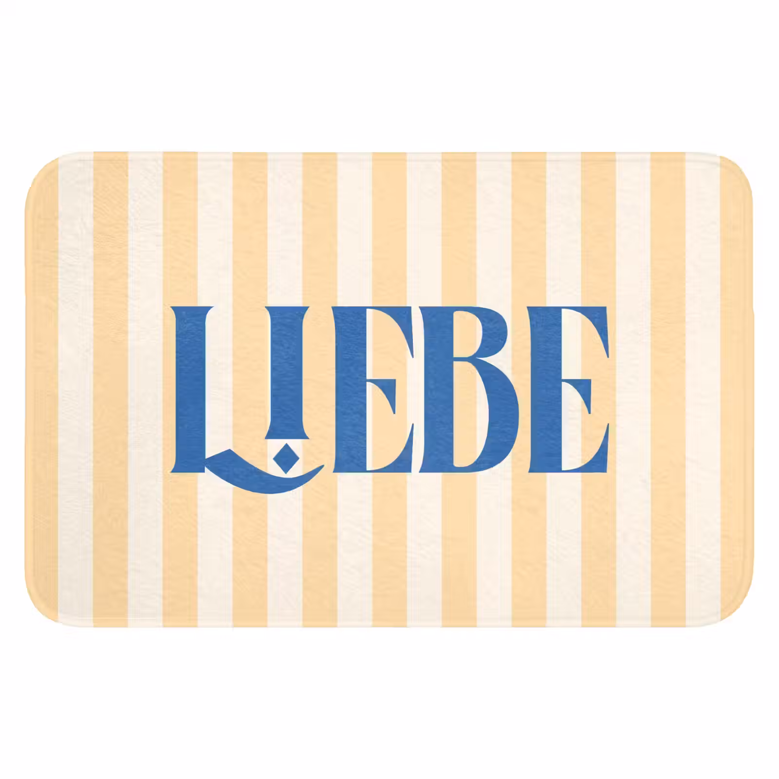 WC Mat - Blauw - Geel - Strepen - Liebe — 1