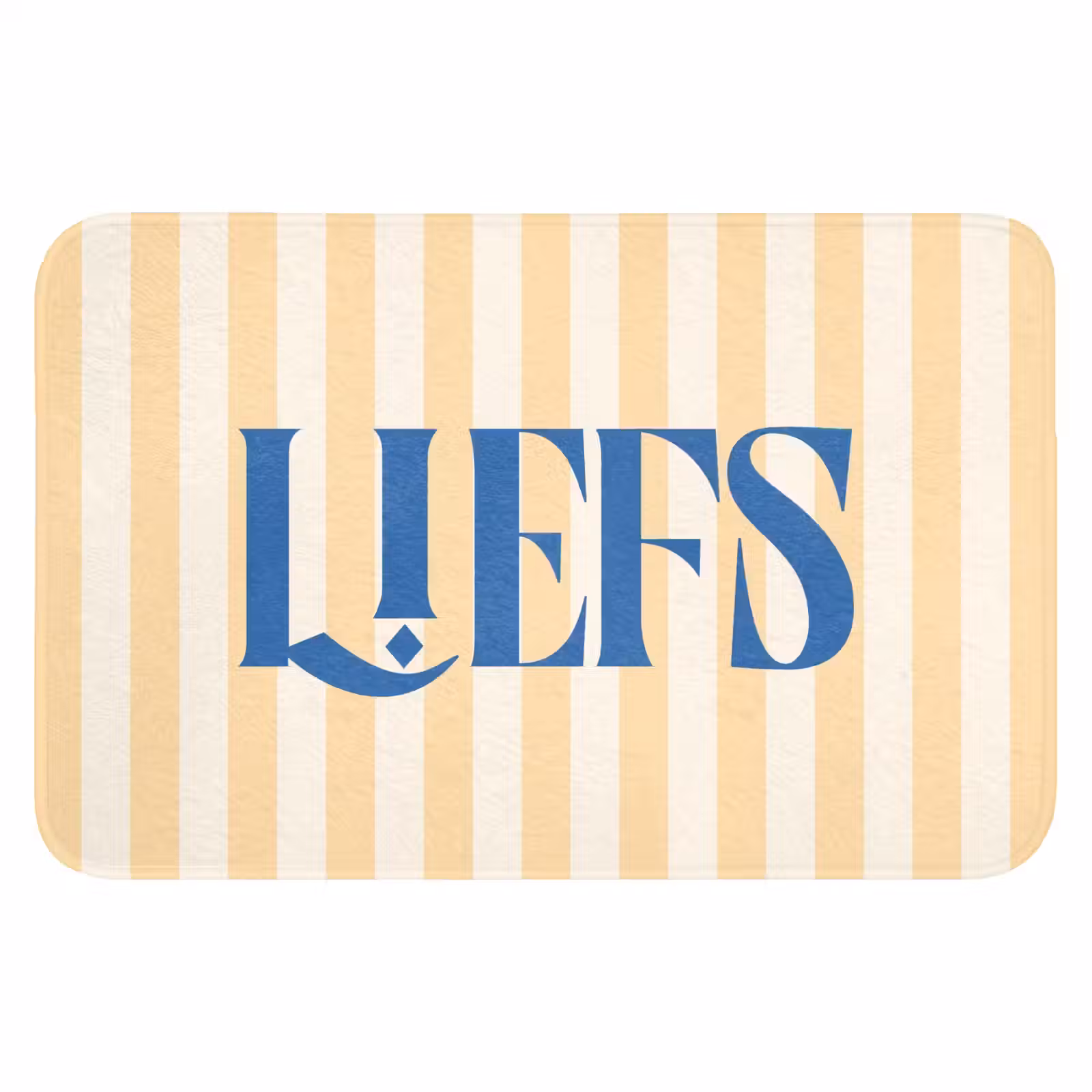 WC Mat - Blauw - Geel - Strepen - Liefs — 1
