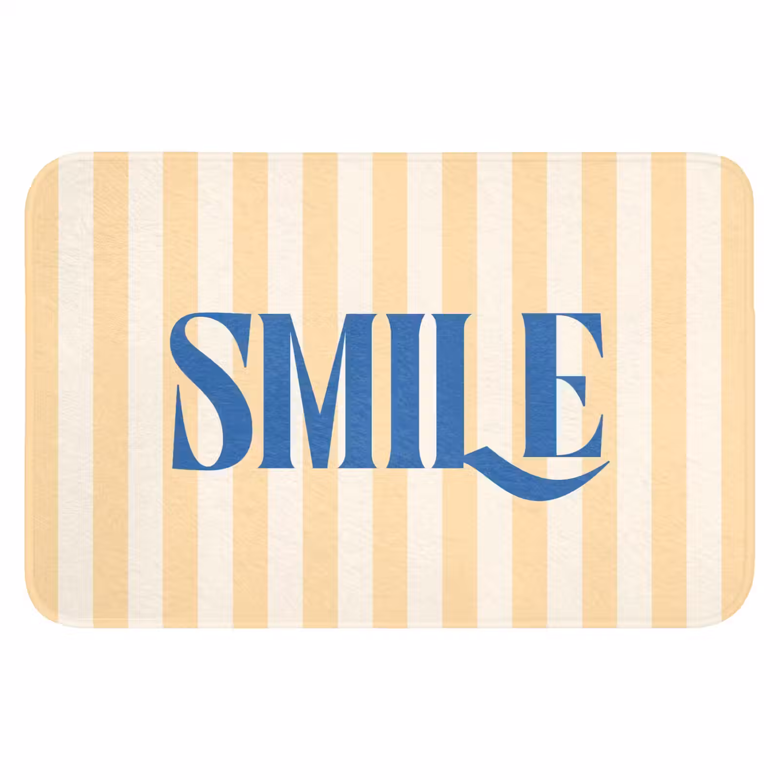 WC Mat - Blauw - Geel - Strepen - Smile — 1
