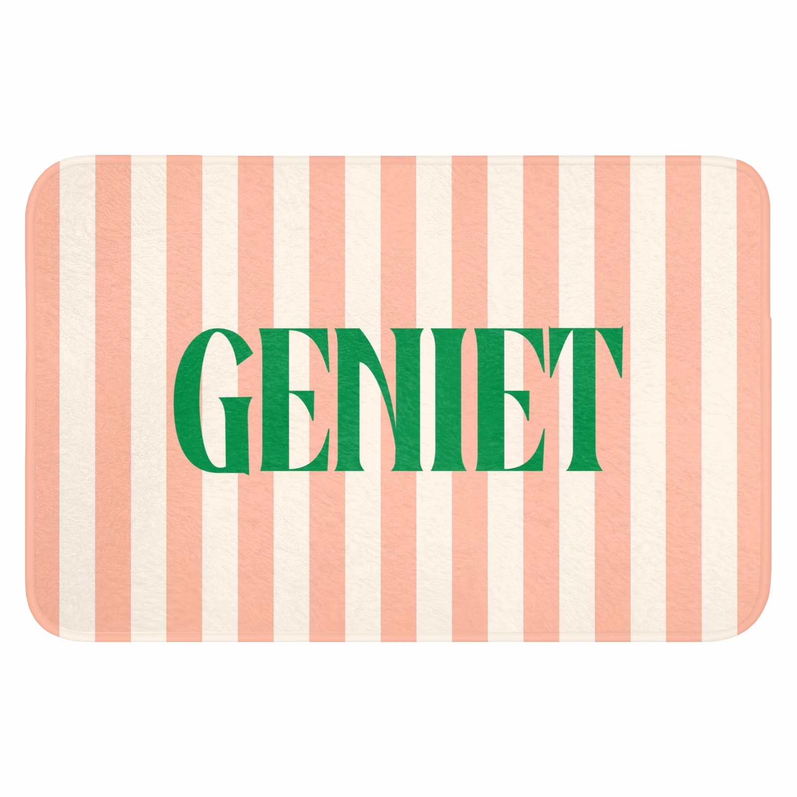 WC Mat - Zachtroze - Groen - Strepen - Geniet — 1