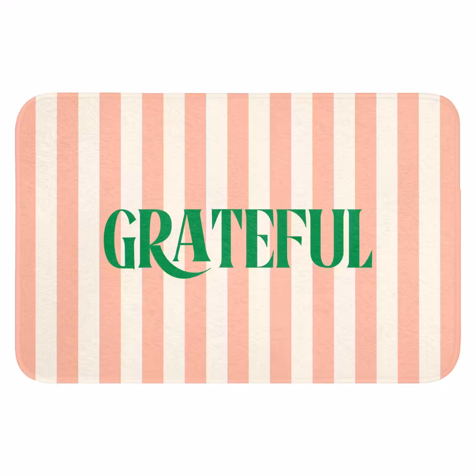 WC Mat - Zachtroze - Groen - Strepen - Grateful — 1