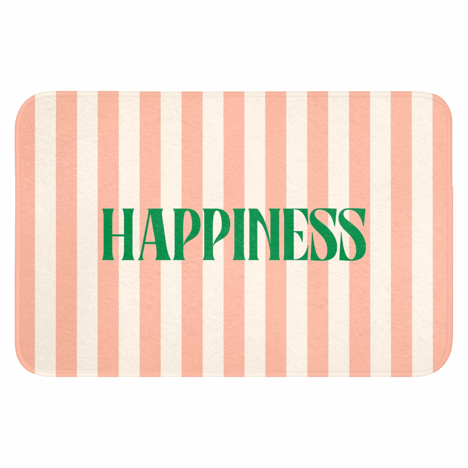 WC Mat - Zachtroze - Groen - Strepen - Happiness — 1