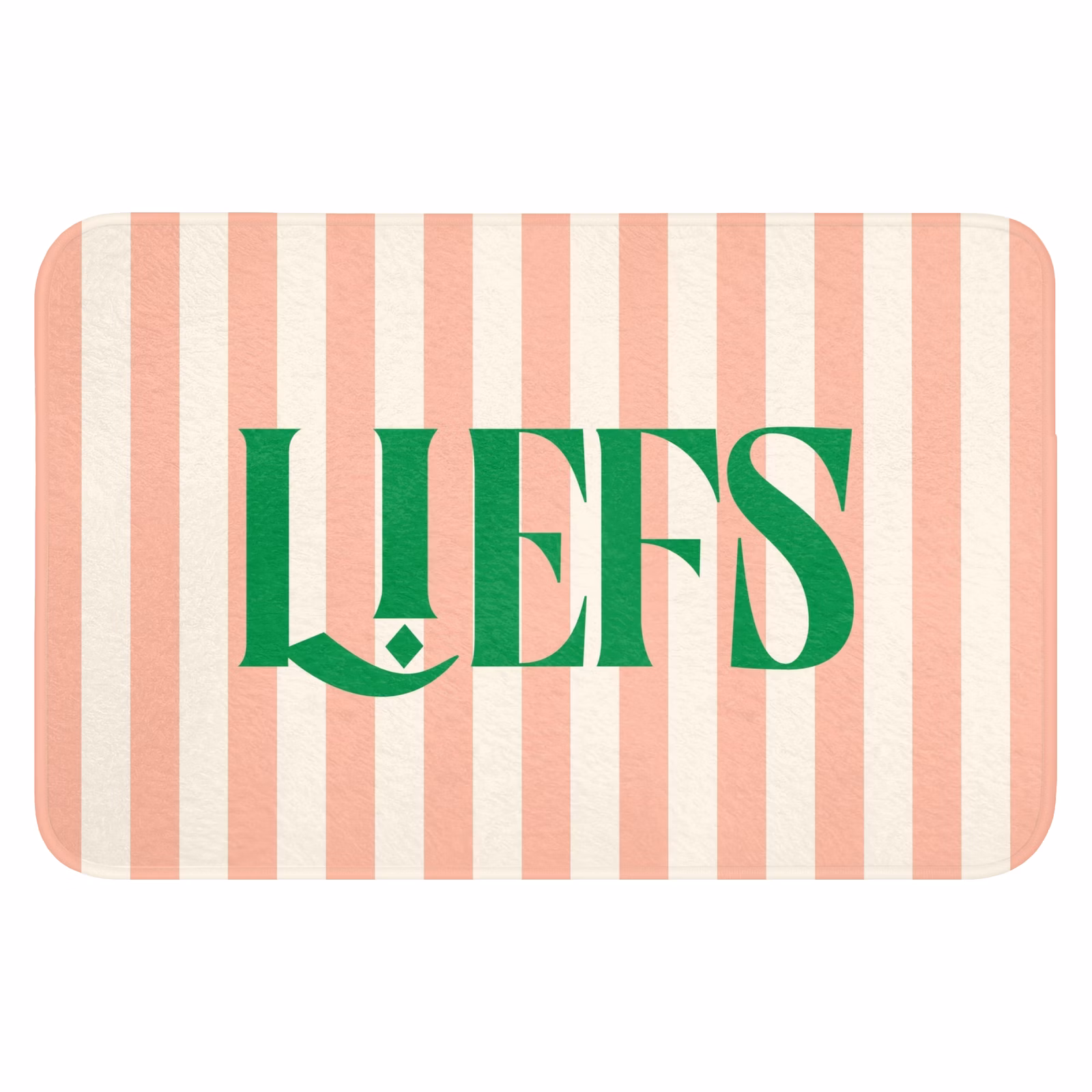 WC Mat - Zachtroze - Groen - Strepen - Liefs — 1