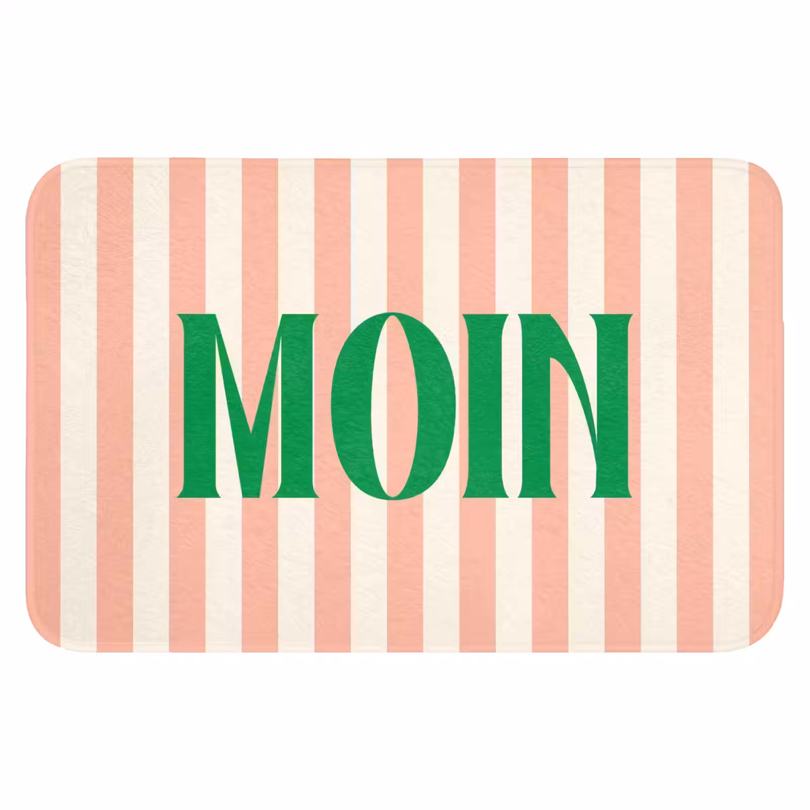 WC Mat - Zachtroze - Groen - Strepen - Moin — 1