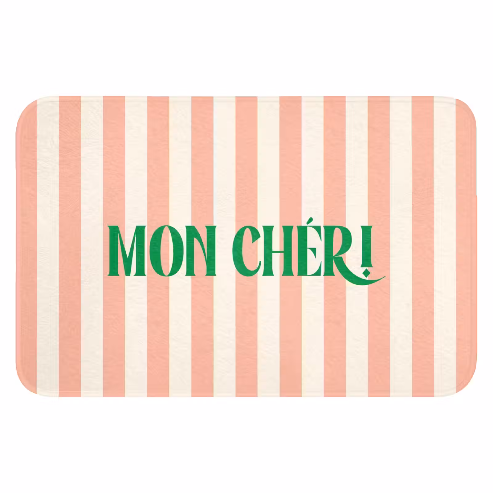 WC Mat - Zachtroze - Groen - Strepen - Mon Chéri — 1