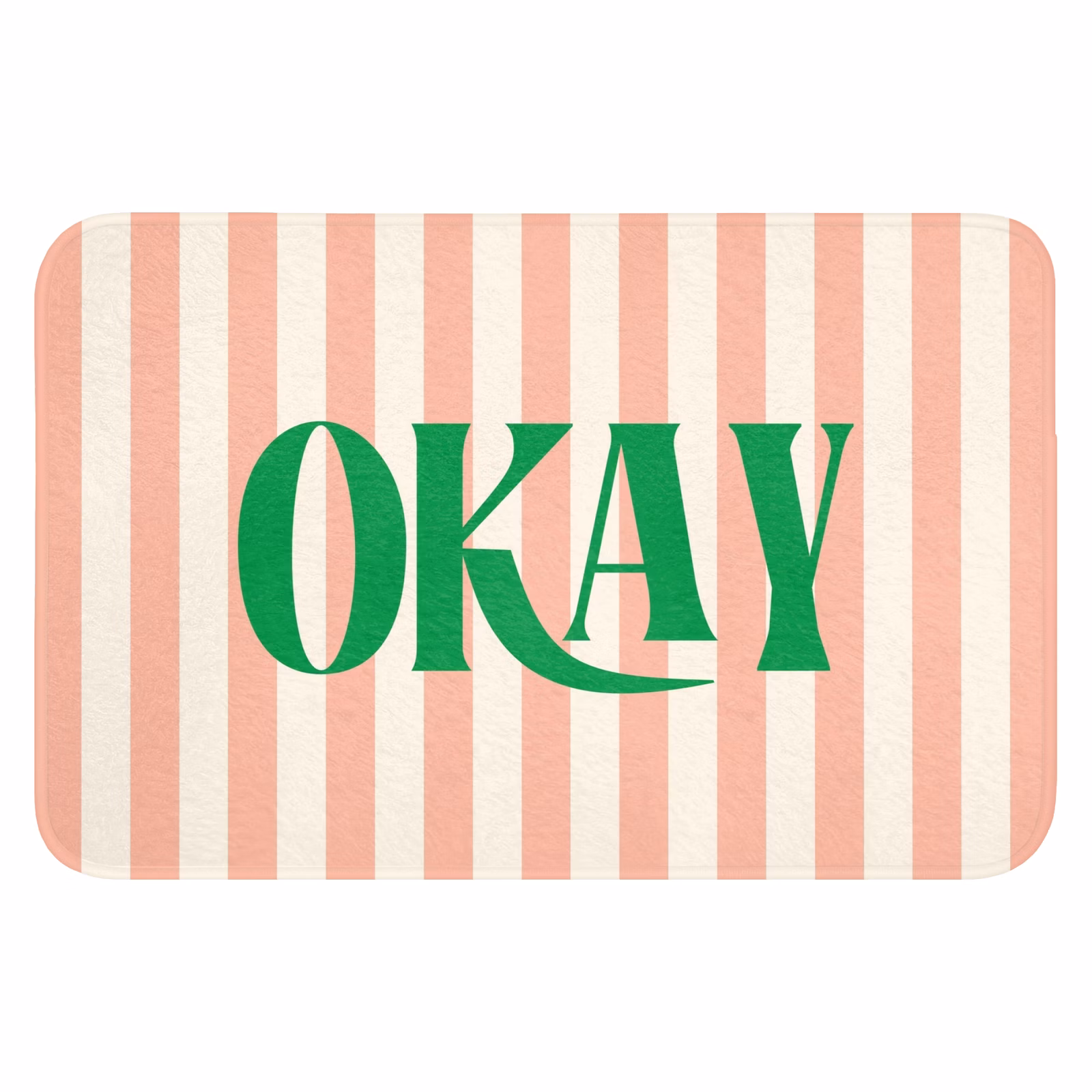 WC Mat - Zachtroze - Groen - Strepen - Okay — 1