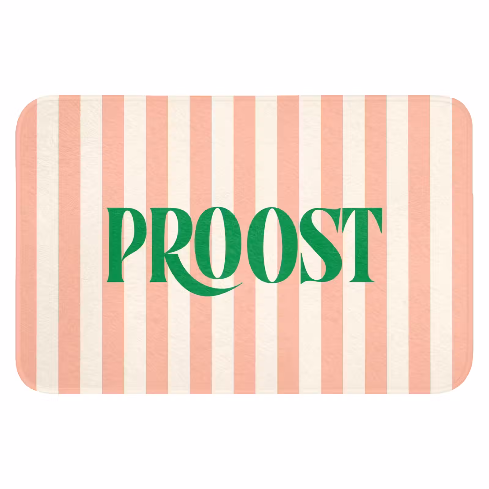 WC Mat - Zachtroze - Groen - Strepen - Proost — 1