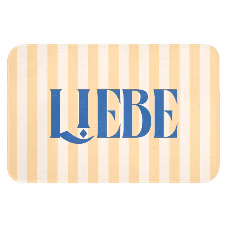 WC Mat - Blauw - Geel - Strepen - Liebe — 1