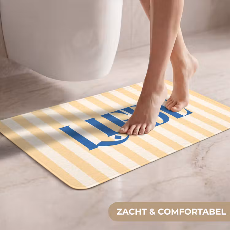 WC Mat - Blauw - Geel - Strepen - Liebe — 7