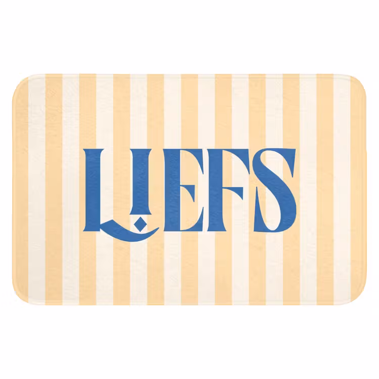 WC Mat - Blauw - Geel - Strepen - Liefs — 1