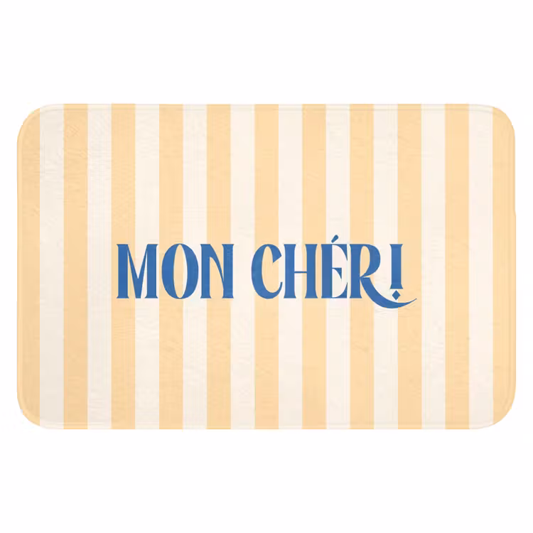 WC Mat - Blauw - Geel - Strepen - Mon Chéri — 1