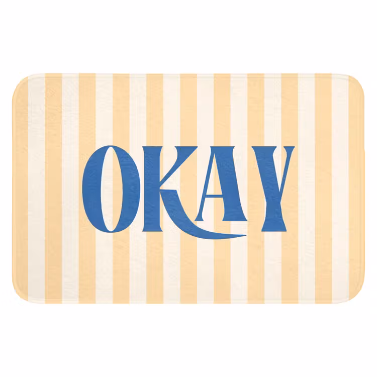 WC Mat - Blauw - Geel - Strepen - Okay — 1
