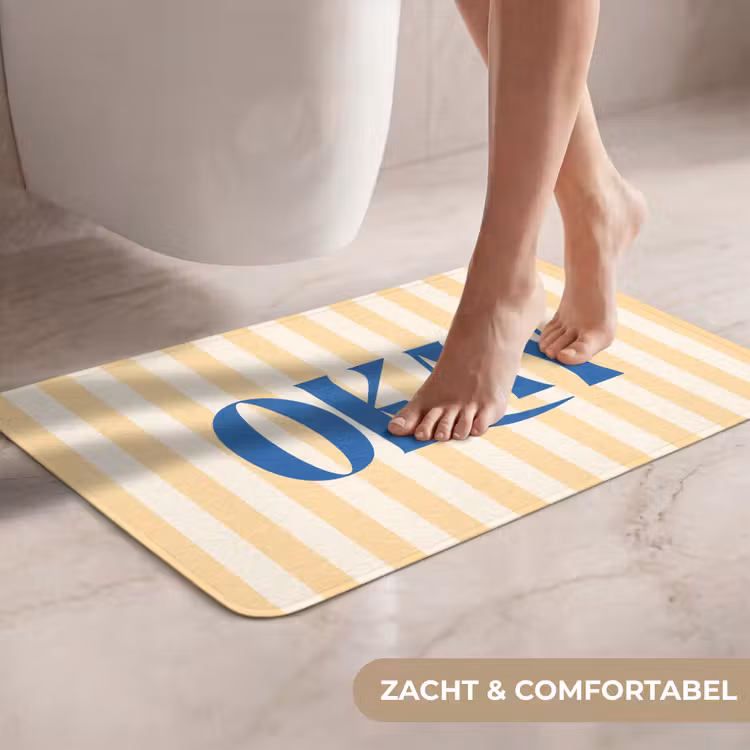 WC Mat - Blauw - Geel - Strepen - Okay — 7