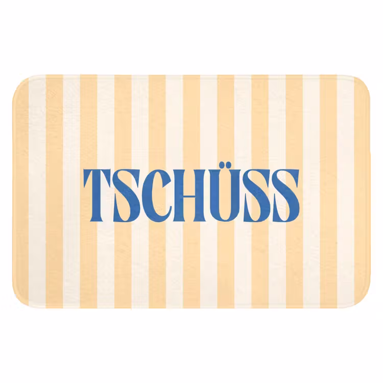 WC Mat - Blauw - Geel - Strepen - Tschüss — 1