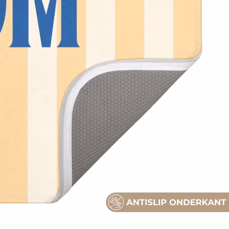 WC Mat - Blauw - Geel - Strepen - Welkom — 3