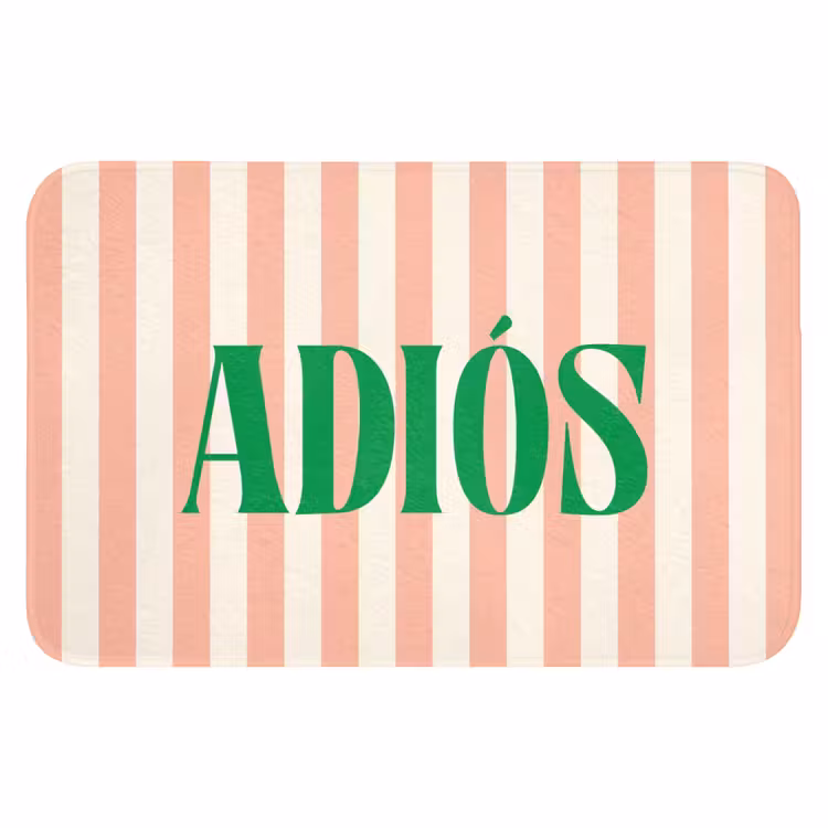 WC Mat - Zachtroze - Groen - Strepen - Adiós — 1