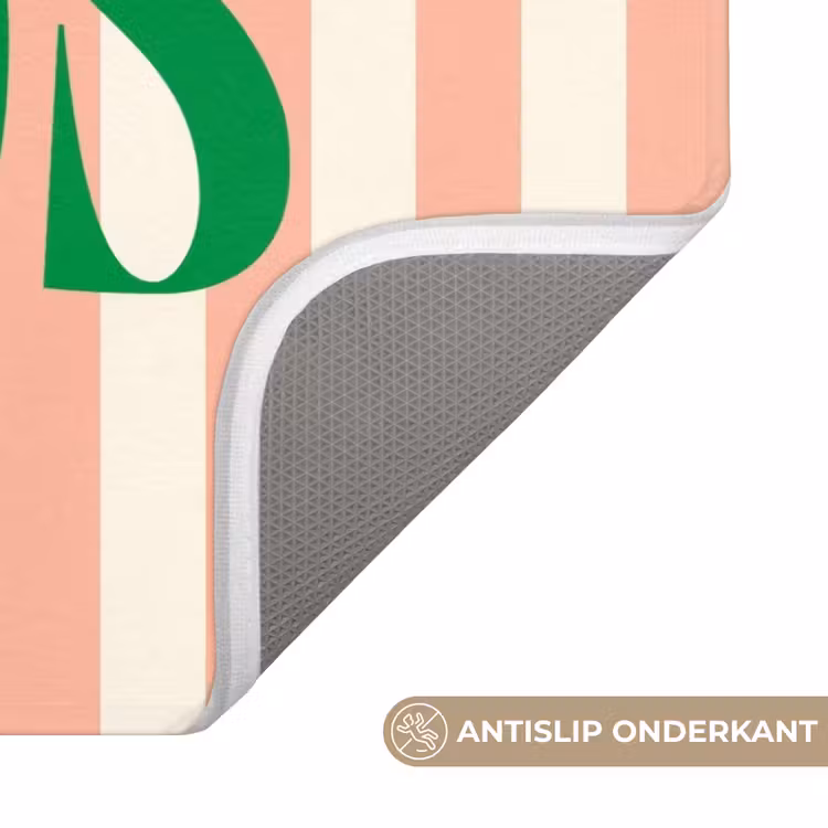 WC Mat - Zachtroze - Groen - Strepen - Adiós — 3