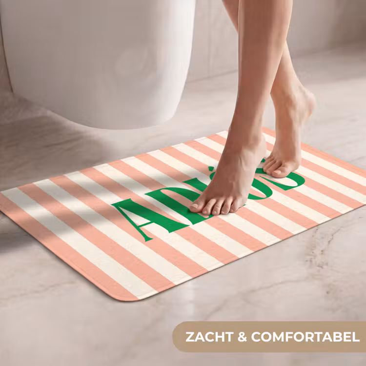 WC Mat - Zachtroze - Groen - Strepen - Adiós — 7