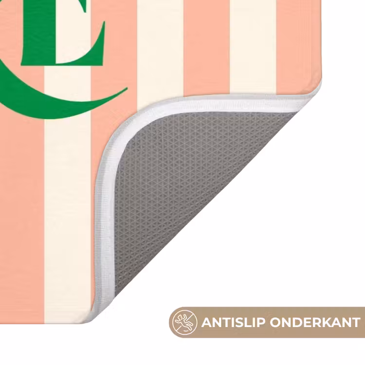 WC Mat - Zachtroze - Groen- Strepen - Amore — 3