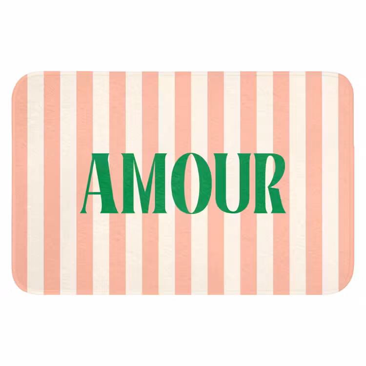 WC Mat - Zachtroze - Groen - Strepen - Amour — 1