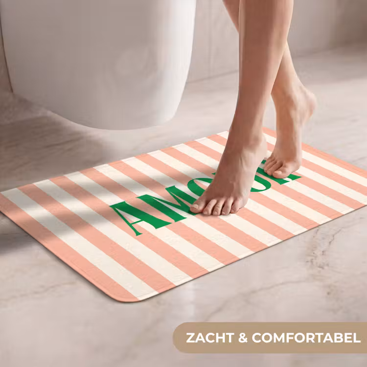 WC Mat - Zachtroze - Groen - Strepen - Amour — 7