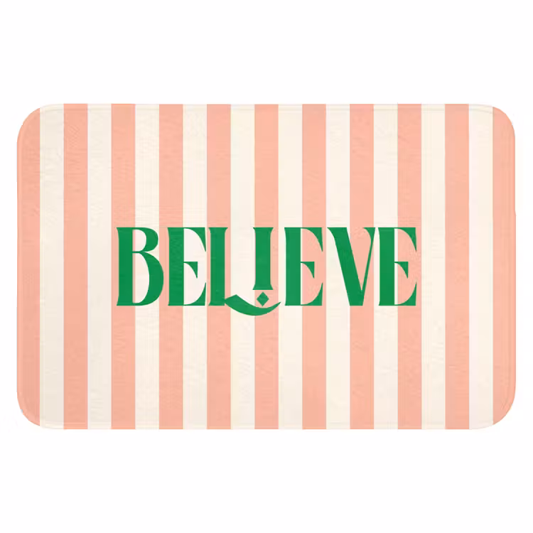 WC Mat - Zachtroze - Groen- Strepen - Believe — 1