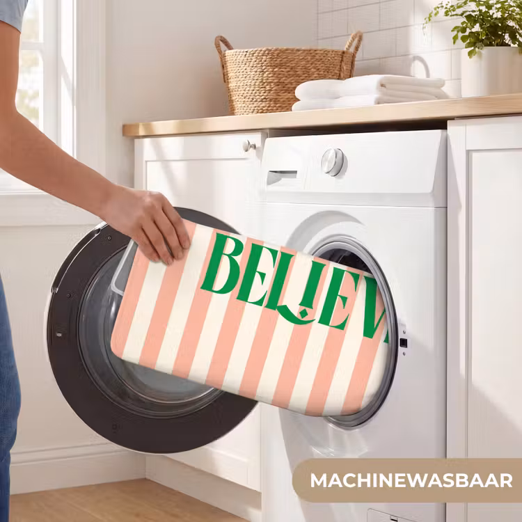 WC Mat - Zachtroze - Groen- Strepen - Believe — 5